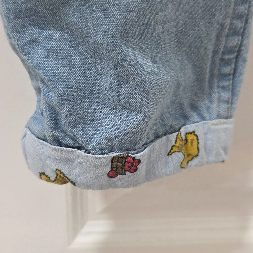 VTG OshKosh B'Gosh Made in USA Overalls 2T Vestbak Denim Tractor Cuff Truck Rare